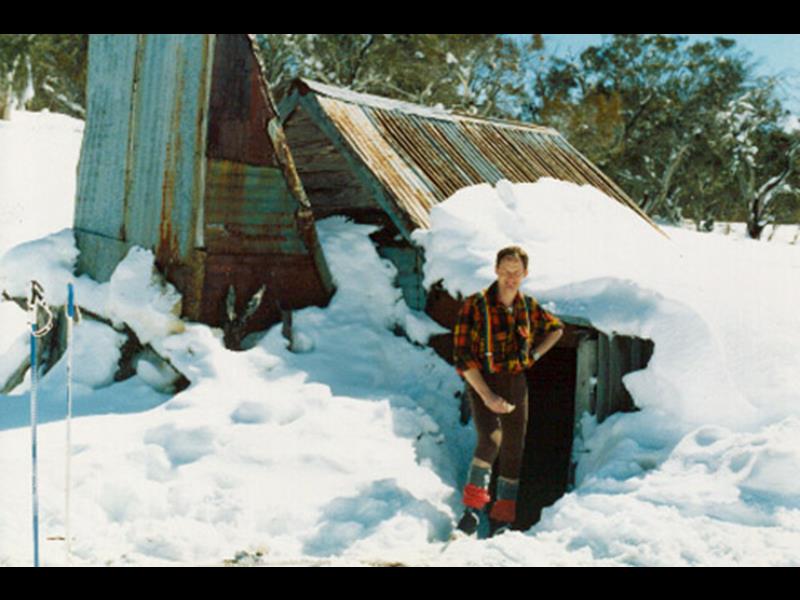 Olaf Moon digging into the hut 1990